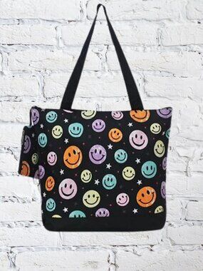 NWT NGIL SMILEY FACE CANVAS TOTE BAG